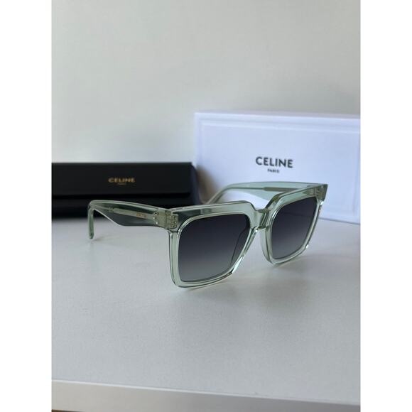 NEW Celine CL4055IN Tilda Square Sunglasses in Green - Picture 5 of 10